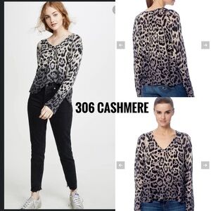 360 CASHMERE Lauren Leopard Print Cashmere Sweater size M. 100% cashmere $380USD